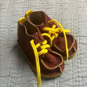Charming Red Walkers with Yellow Laces